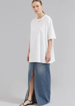 The Frankie Shop Texas Denim Pencil Skirt Medium Wash Outlet