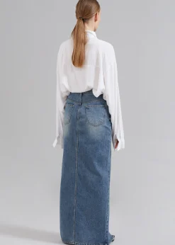 The Frankie Shop Texas Denim Pencil Skirt Medium Wash Outlet