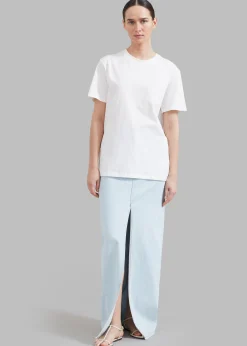 The Frankie Shop Texas Denim Pencil Skirt Bleached Wash Clearance
