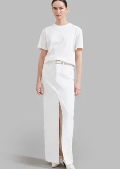 The Frankie Shop Texas Denim Pencil Skirt Off White Best