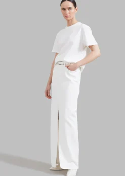 The Frankie Shop Texas Denim Pencil Skirt Off White Best