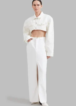 The Frankie Shop Texas Denim Pencil Skirt Off White Best