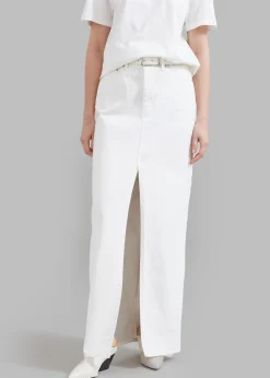 The Frankie Shop Texas Denim Pencil Skirt Off White Best