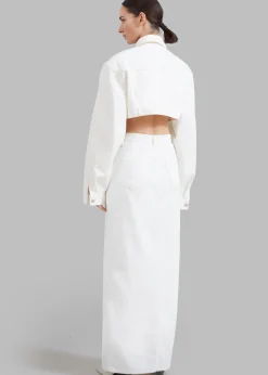 The Frankie Shop Texas Denim Pencil Skirt Off White Best