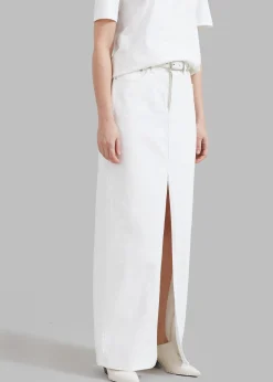 The Frankie Shop Texas Denim Pencil Skirt Off White Best
