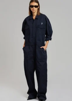 The Frankie Shop Tfs Oversized Boiler Suit Navy Clearance