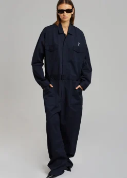 The Frankie Shop Tfs Oversized Boiler Suit Navy Clearance