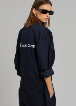 The Frankie Shop Tfs Oversized Boiler Suit Navy Clearance