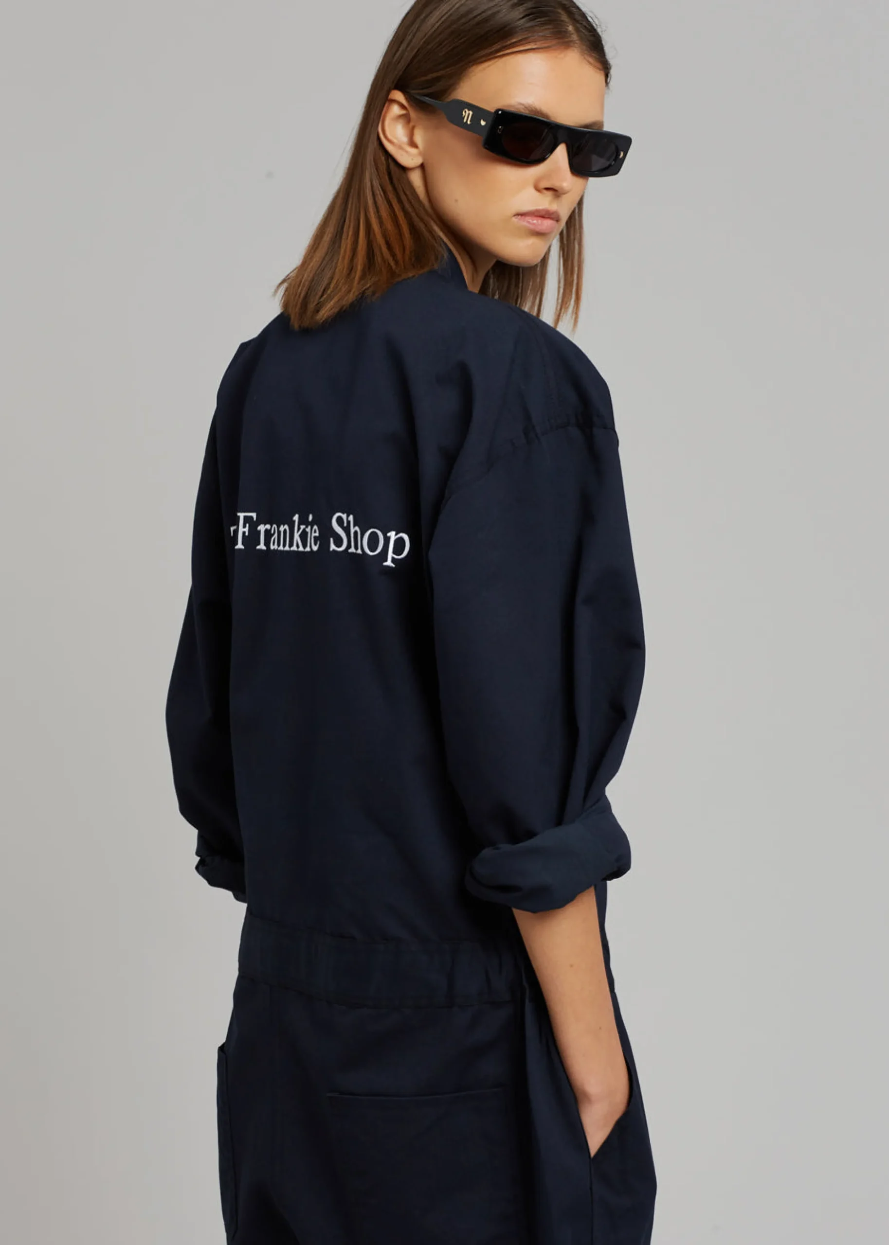 The Frankie Shop Tfs Oversized Boiler Suit Navy Clearance