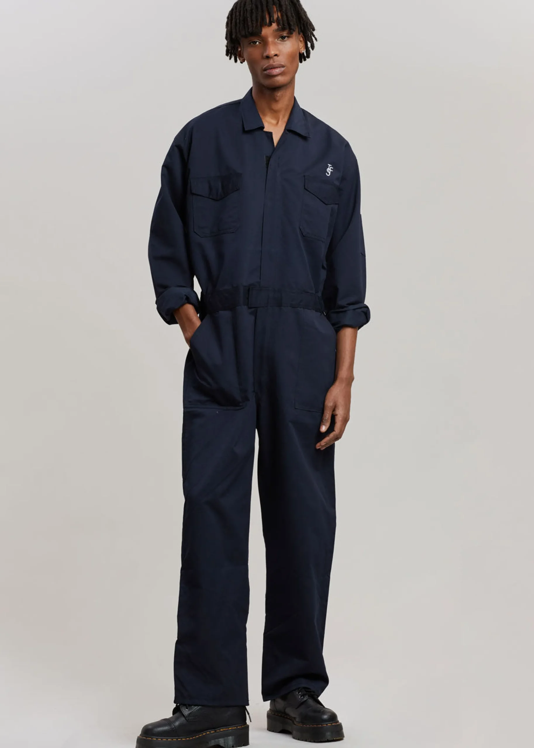 The Frankie Shop Tfs Oversized Boiler Suit Navy Clearance