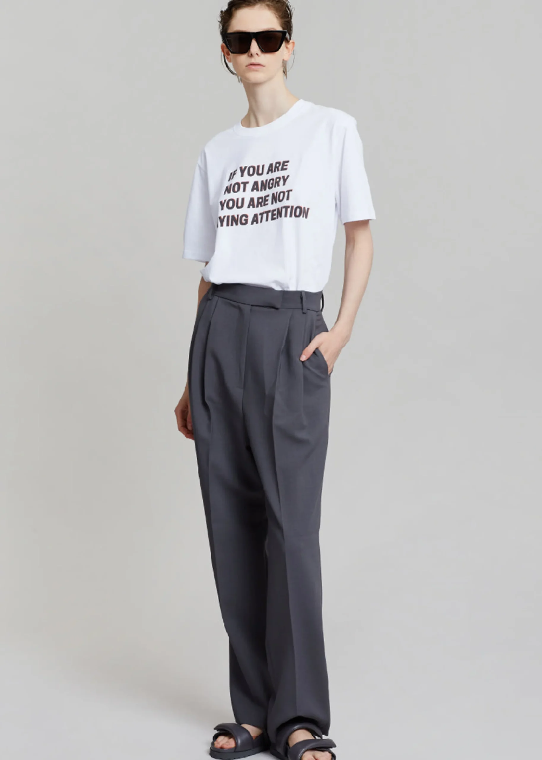 The Frankie Shop X Jeanne Friot If You T-Shirt White/Black Hot