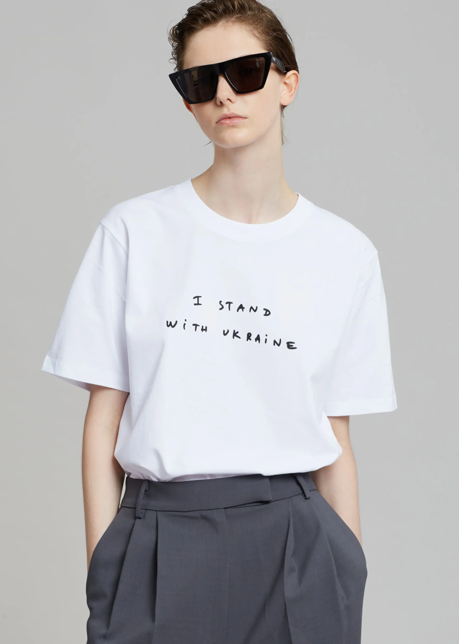 The Frankie Shop X Thomas Lelu Stand T-Shirt White/Black Online