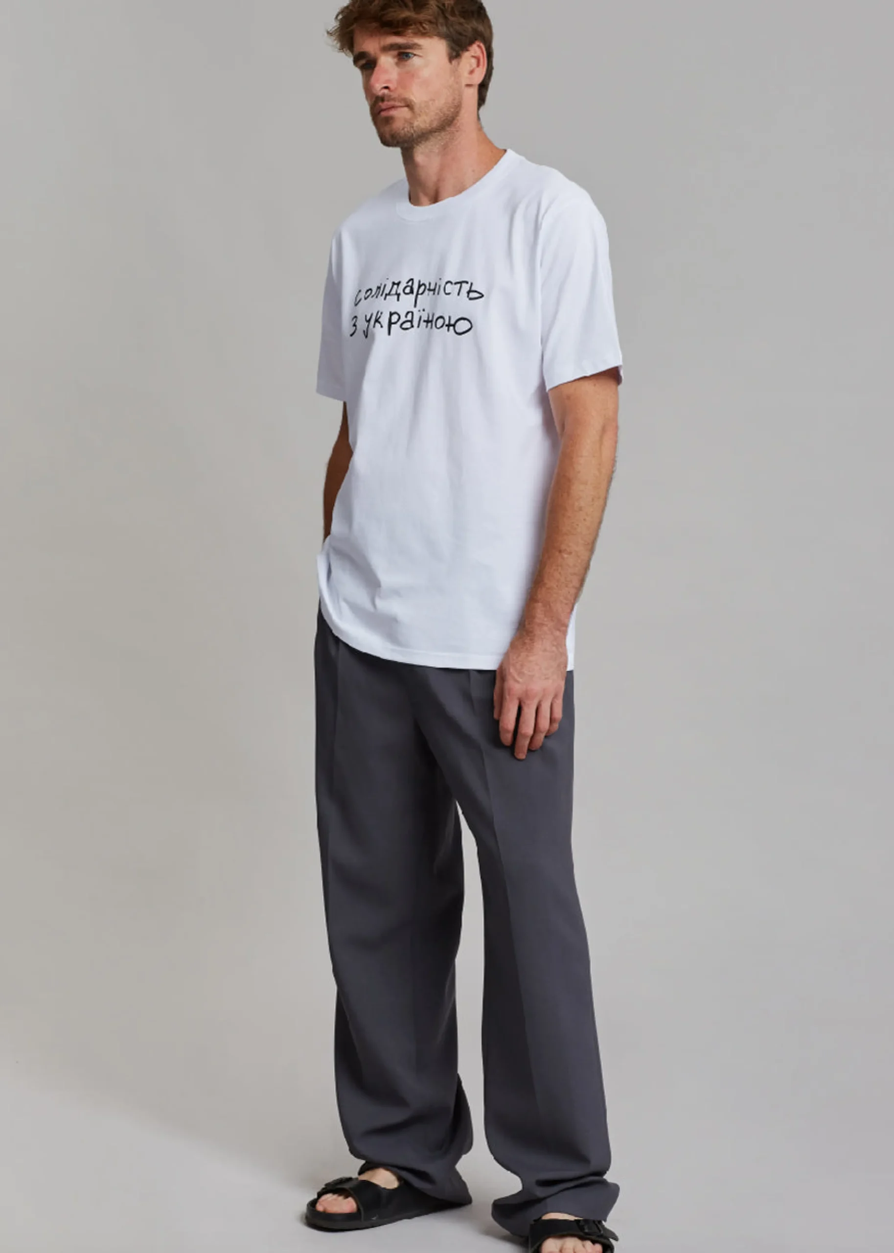 The Frankie Shop X Thomas Lelu Solidarity T-Shirt White/Black Sale