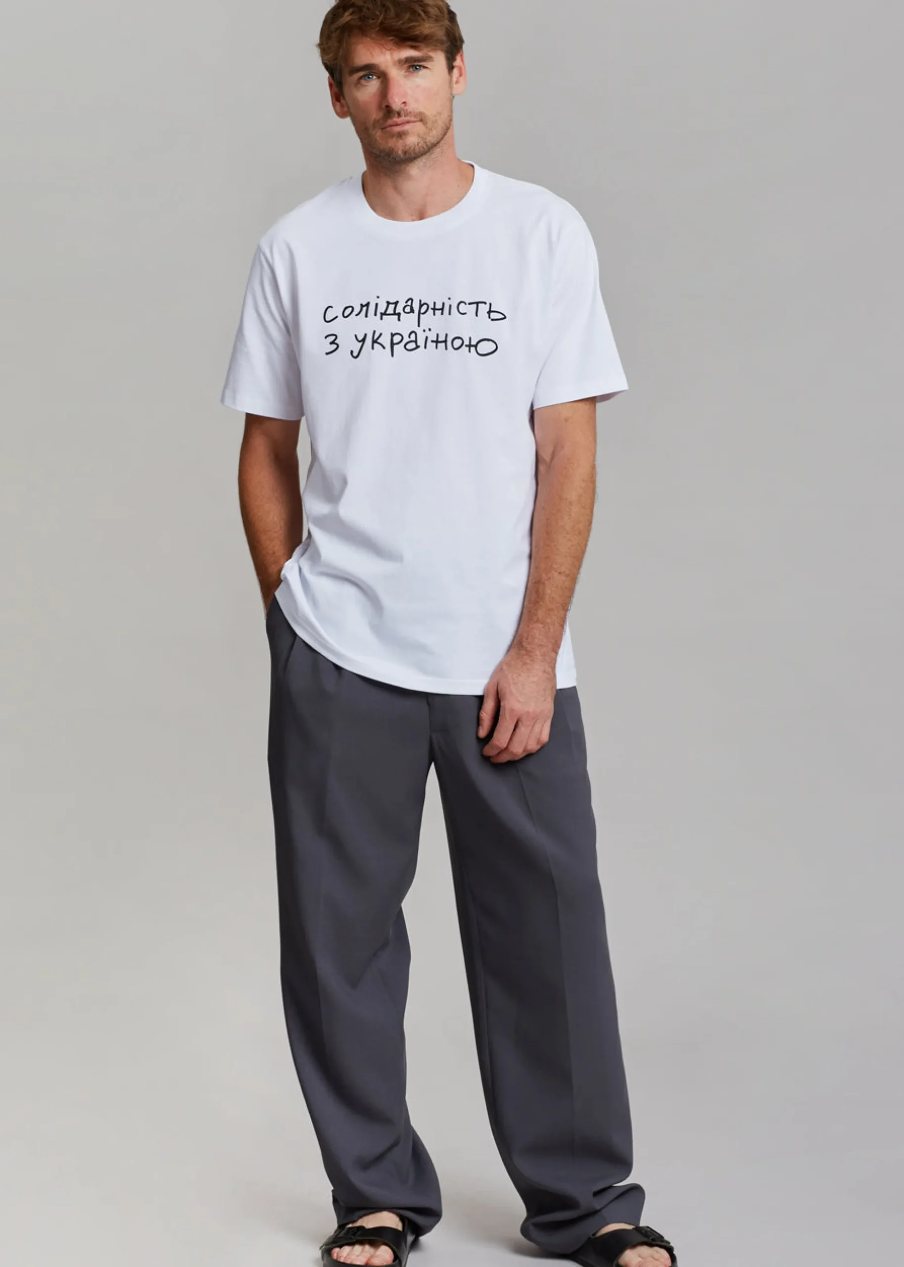 The Frankie Shop X Thomas Lelu Solidarity T-Shirt White/Black Sale