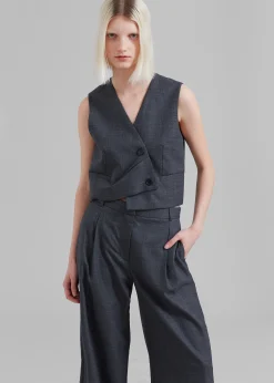 The Frankie Shop The Garment Windsor Vest Grey Melange Hot