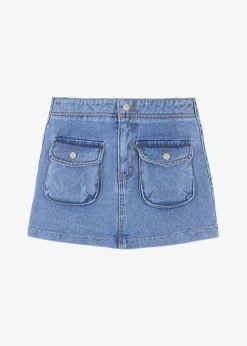 The Frankie Shop Thela Pocket Denim Skirt Blue Wash Discount