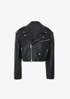 The Frankie Shop Tidus Cropped Biker Jacket Black Best