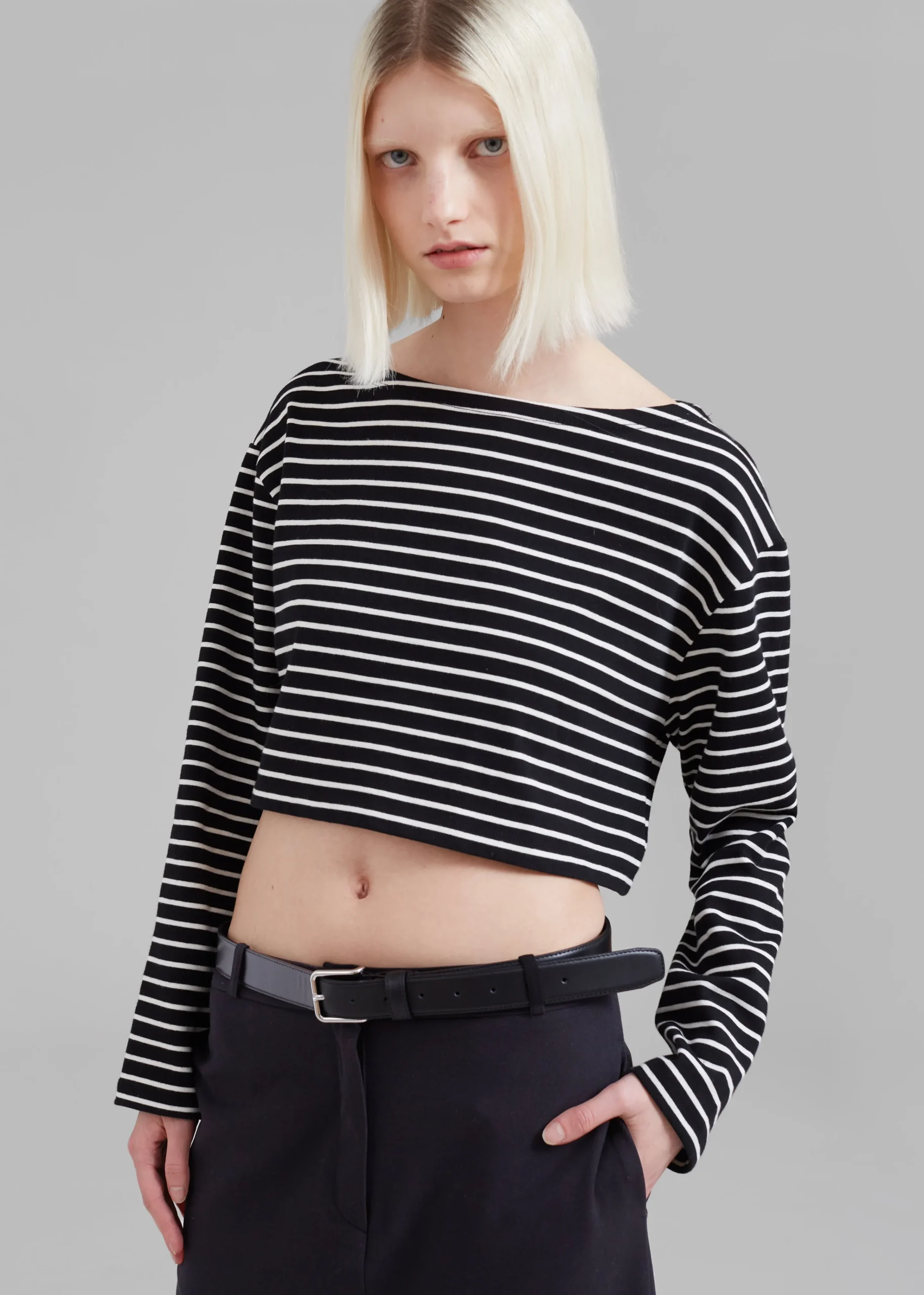 The Frankie Shop Tilla Boatneck Top White Stripe Clearance