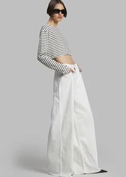 The Frankie Shop Tilla Boatneck Top Black Stripe Outlet