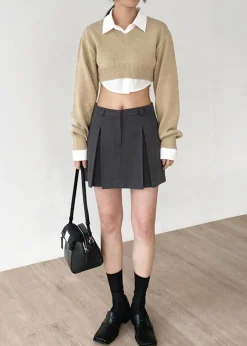 The Frankie Shop Titou Cropped Sweater Taupe Best
