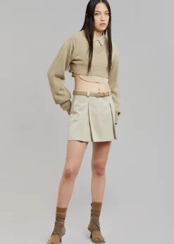 The Frankie Shop Titou Cropped Sweater Taupe Best