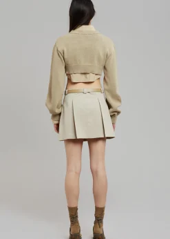 The Frankie Shop Titou Cropped Sweater Taupe Best