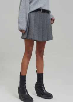 The Frankie Shop Tokyo Wool Pleated Skort Grey Outlet