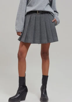 The Frankie Shop Tokyo Wool Pleated Skort Grey Outlet