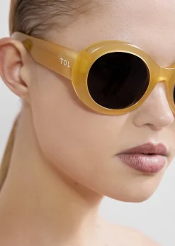 The Frankie Shop Tol Eyewear Double Round Sunglasses Honey Outlet