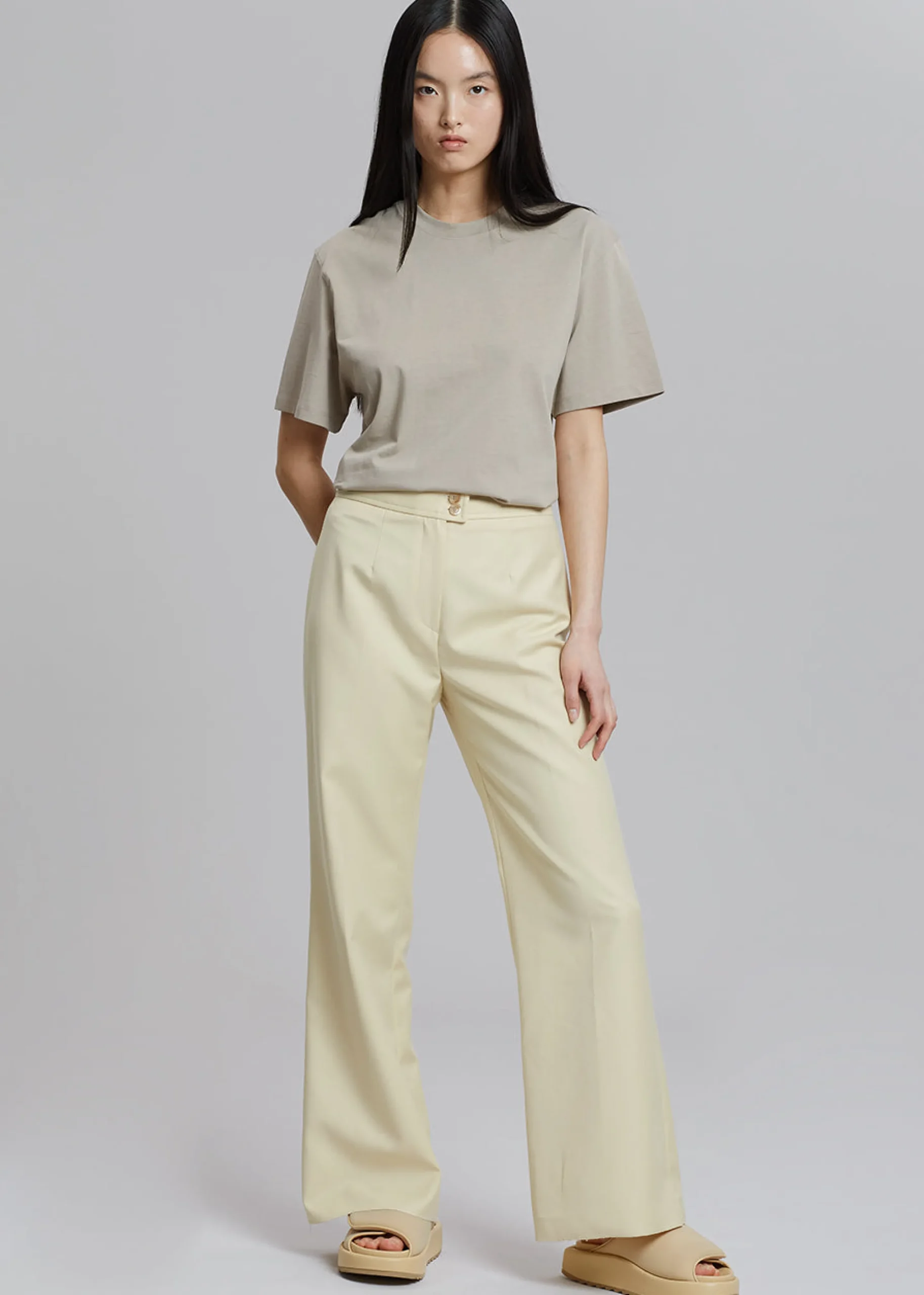The Frankie Shop Tolko Pants Pale Yellow