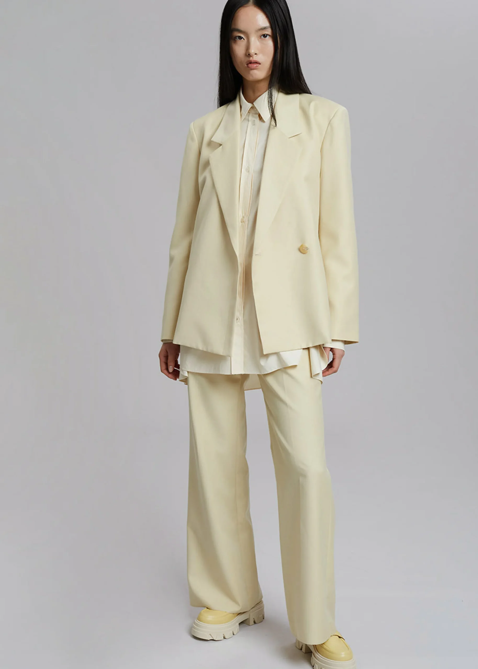The Frankie Shop Tolko Pants Pale Yellow