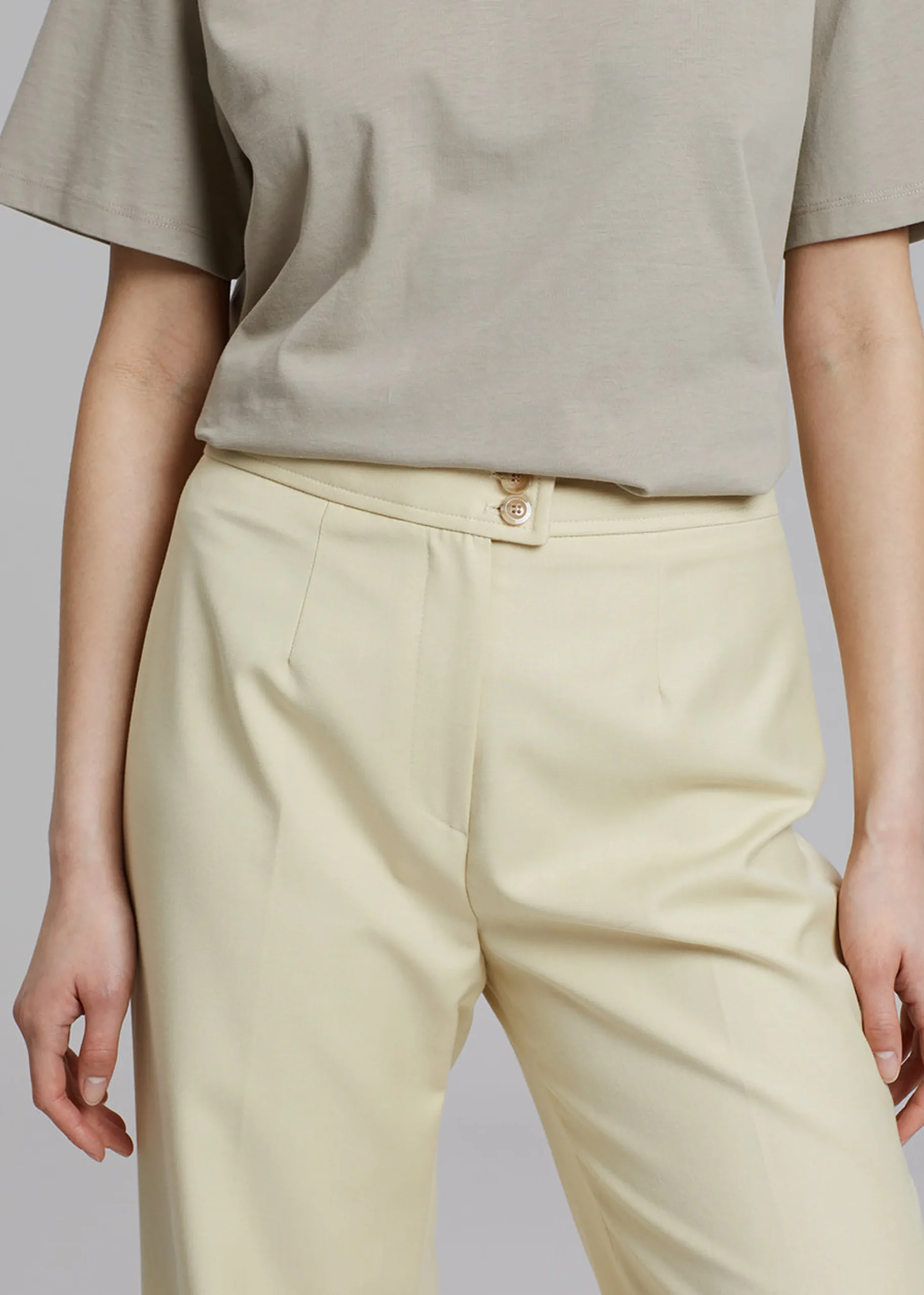 The Frankie Shop Tolko Pants Pale Yellow