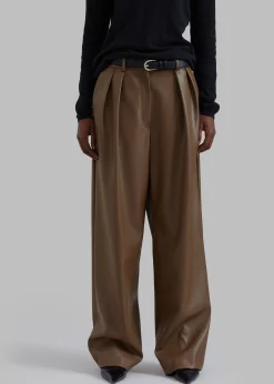 The Frankie Shop Tranton Faux Leather Pants Brown Best