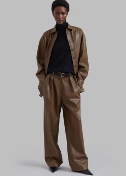 The Frankie Shop Tranton Faux Leather Pants Brown Best