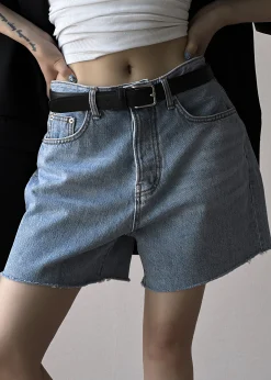 The Frankie Shop Twila Denim Shorts Worn Wash New