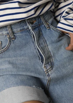 The Frankie Shop Twila Denim Shorts Worn Wash New