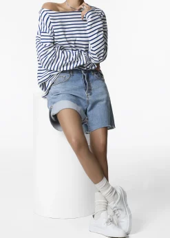 The Frankie Shop Twila Denim Shorts Worn Wash New