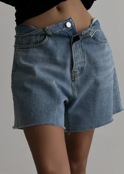 The Frankie Shop Twila Denim Shorts Worn Wash New