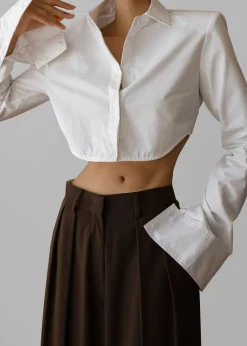 The Frankie Shop Uma Cropped Shirt White Online
