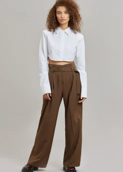 The Frankie Shop Uma Cropped Shirt White Online