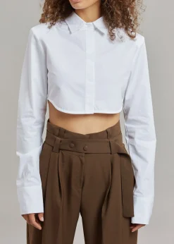 The Frankie Shop Uma Cropped Shirt White Online