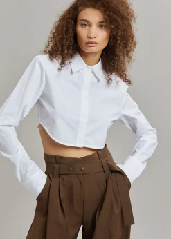 The Frankie Shop Uma Cropped Shirt White Online