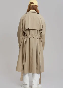 The Frankie Shop Umi Belted Trench Coat Beige Outlet