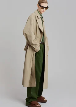 The Frankie Shop Umi Belted Trench Coat Beige Outlet