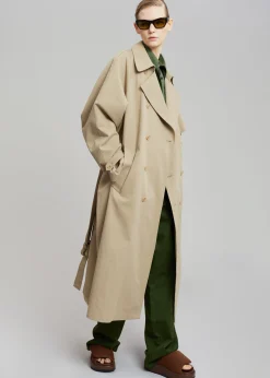 The Frankie Shop Umi Belted Trench Coat Beige Outlet