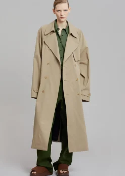 The Frankie Shop Umi Belted Trench Coat Beige Outlet