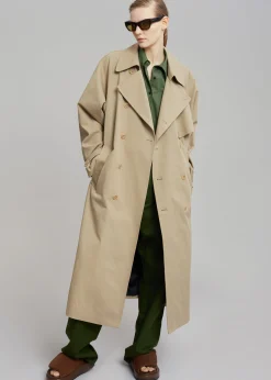 The Frankie Shop Umi Belted Trench Coat Beige Outlet