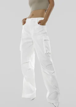 The Frankie Shop Valo Cargo Pants White Hot