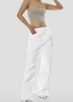 The Frankie Shop Valo Cargo Pants White Hot