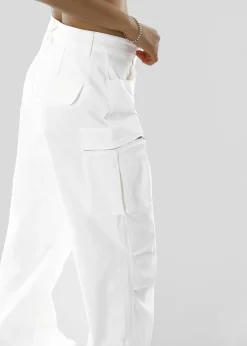 The Frankie Shop Valo Cargo Pants White Hot